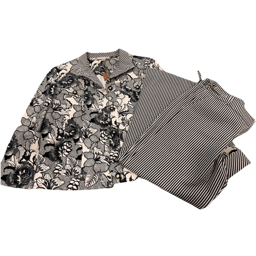 St John Sport Jacket & Pants, Denim Style, White And black, So Small Pants 8